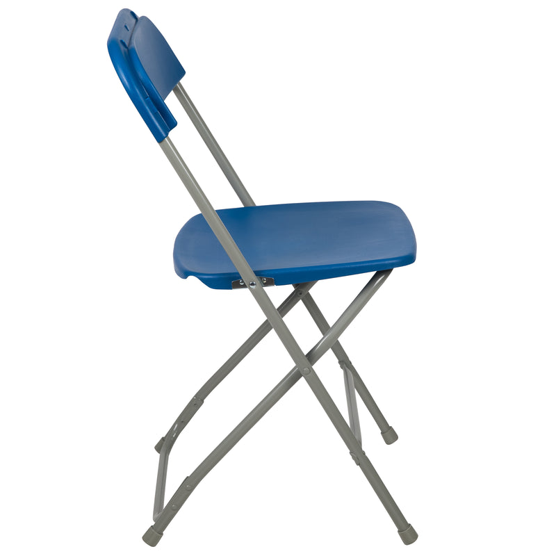 SINGLEWAVE™ Series Plastic Folding Chair - Blue - 2 Pack 650LB Weight Capacity Comfortable Event Chair-Lightweight Folding Chair