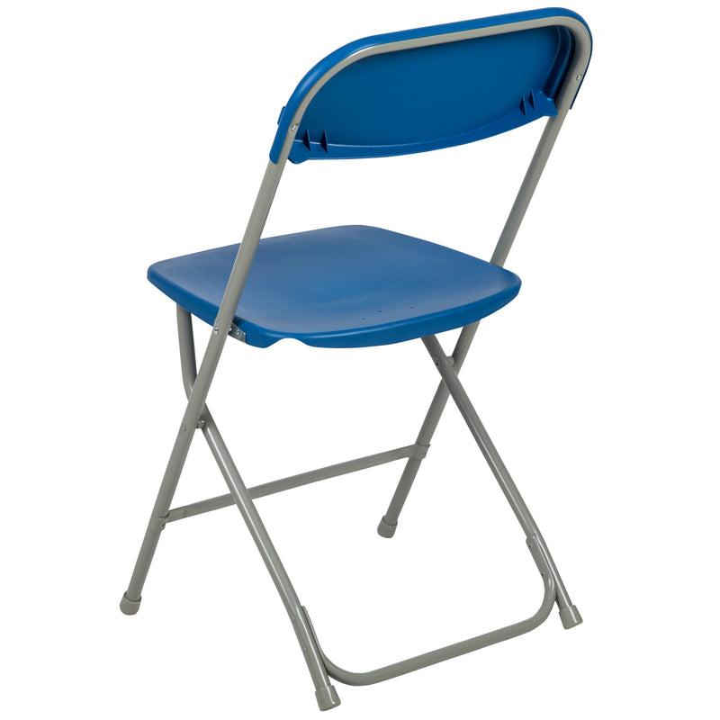 SINGLEWAVE™ Series Plastic Folding Chair - Blue - 2 Pack 650LB Weight Capacity Comfortable Event Chair-Lightweight Folding Chair