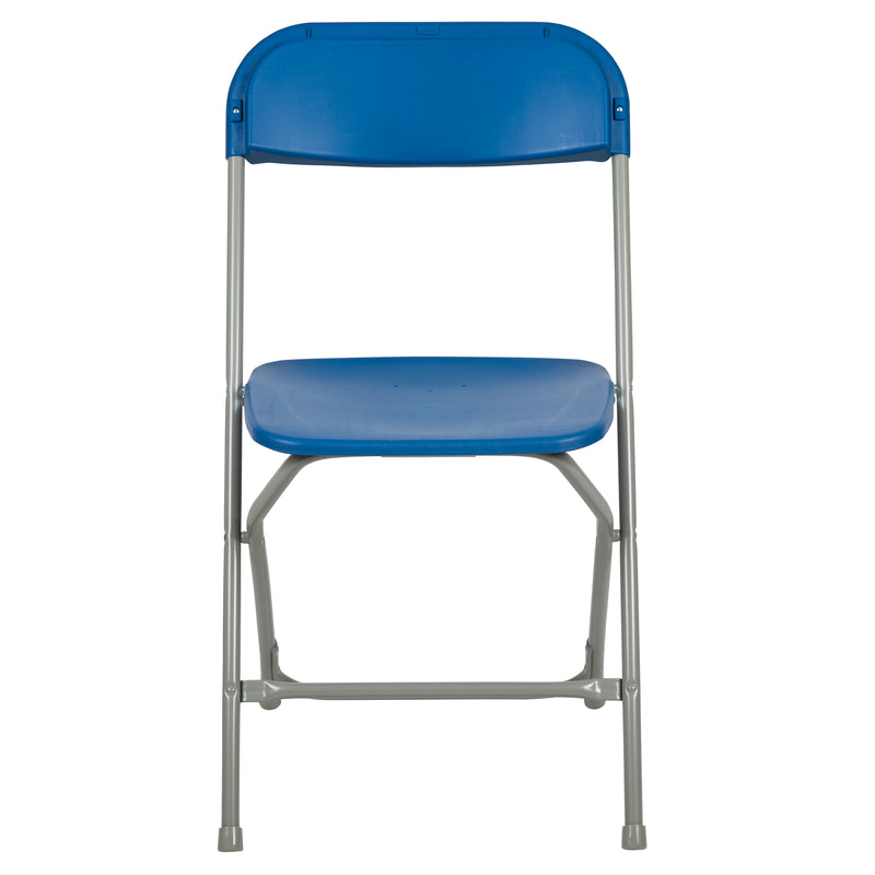 SINGLEWAVE™ Series Plastic Folding Chair - Blue - 2 Pack 650LB Weight Capacity Comfortable Event Chair-Lightweight Folding Chair