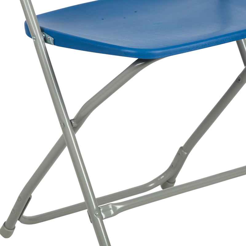 SINGLEWAVE™ Series Plastic Folding Chair - Blue - 2 Pack 650LB Weight Capacity Comfortable Event Chair-Lightweight Folding Chair