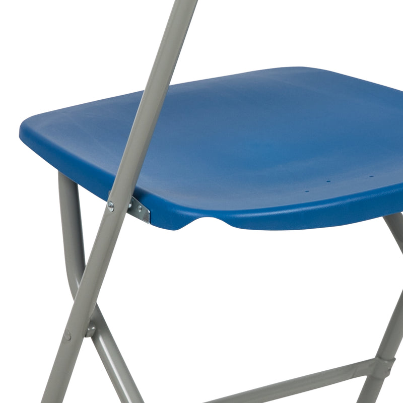 SINGLEWAVE™ Series Plastic Folding Chair - Blue - 2 Pack 650LB Weight Capacity Comfortable Event Chair-Lightweight Folding Chair