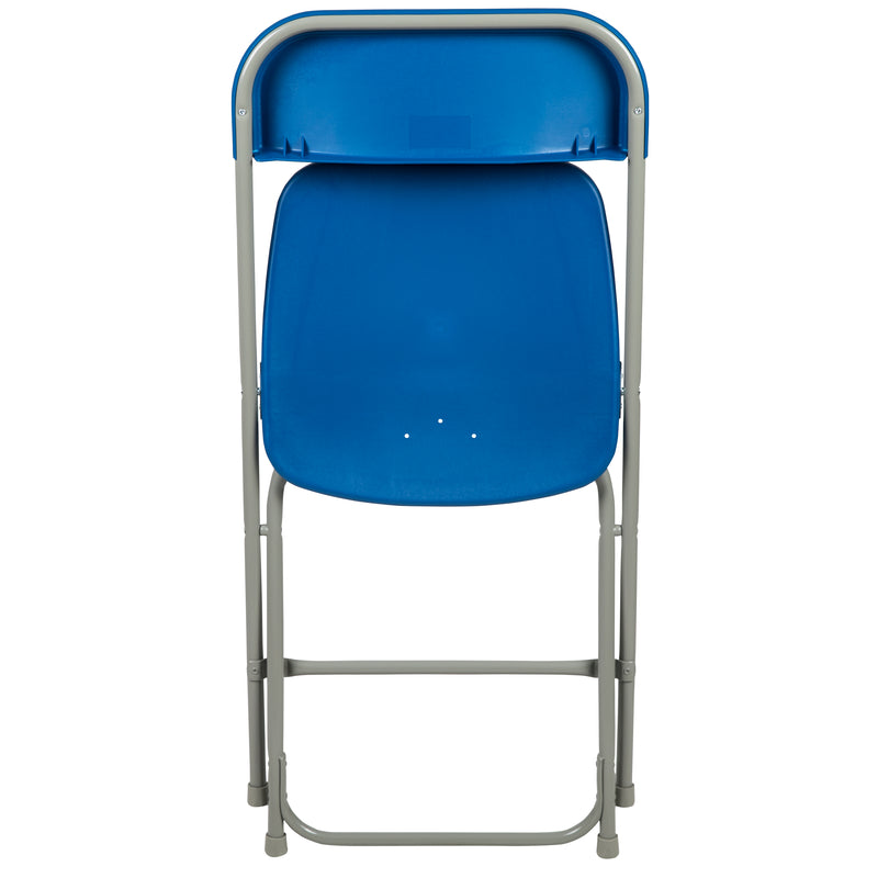 SINGLEWAVE™ Series Plastic Folding Chair - Blue - 2 Pack 650LB Weight Capacity Comfortable Event Chair-Lightweight Folding Chair