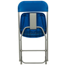 SINGLEWAVE™ Series Plastic Folding Chair - Blue - 2 Pack 650LB Weight Capacity Comfortable Event Chair-Lightweight Folding Chair
