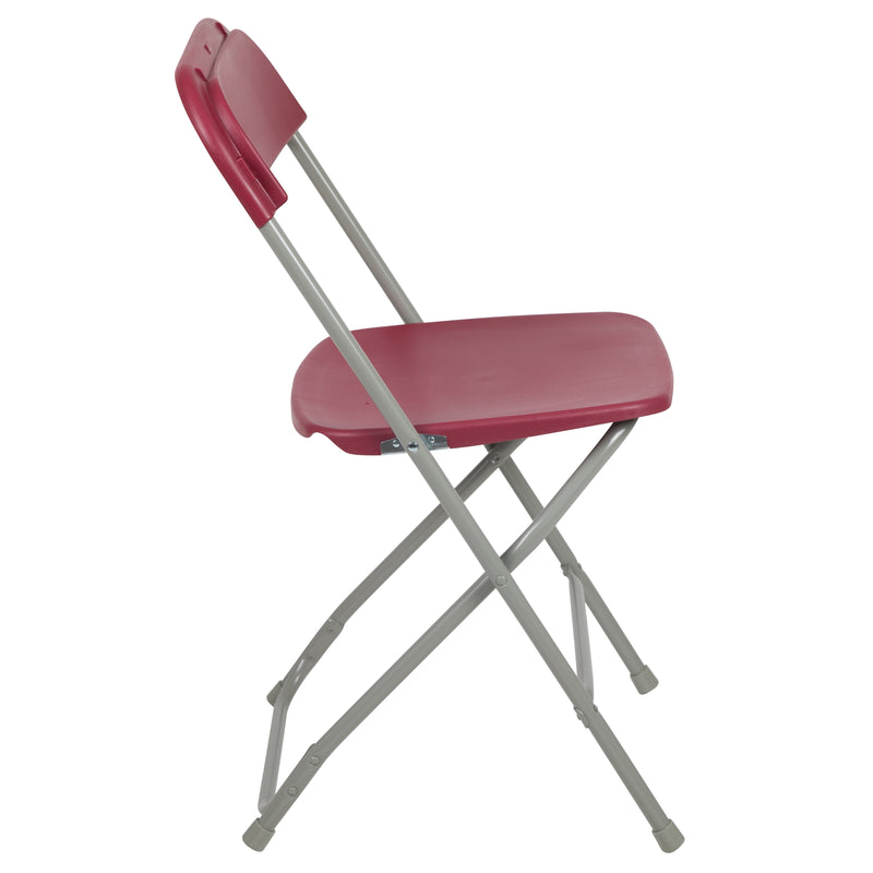 SINGLEWAVE™ Series Plastic Folding Chair - Red - 2 Pack 650LB Weight Capacity Comfortable Event Chair - Lightweight Folding Chair