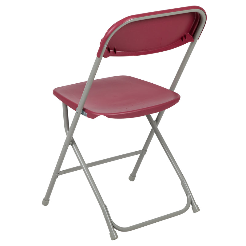 SINGLEWAVE™ Series Plastic Folding Chair - Red - 2 Pack 650LB Weight Capacity Comfortable Event Chair - Lightweight Folding Chair