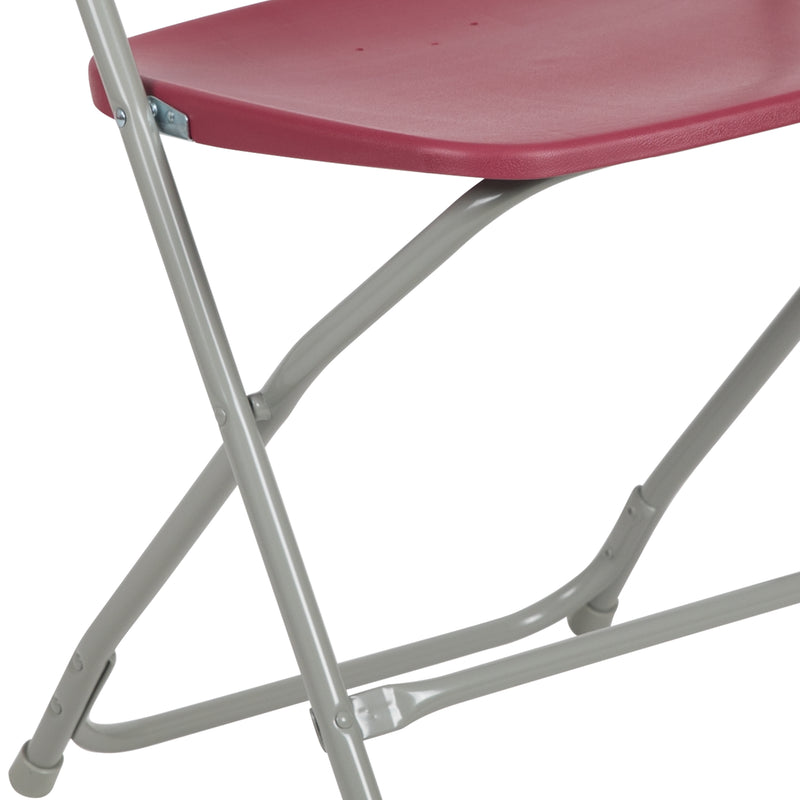 SINGLEWAVE™ Series Plastic Folding Chair - Red - 2 Pack 650LB Weight Capacity Comfortable Event Chair - Lightweight Folding Chair