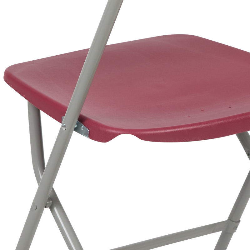 SINGLEWAVE™ Series Plastic Folding Chair - Red - 2 Pack 650LB Weight Capacity Comfortable Event Chair - Lightweight Folding Chair