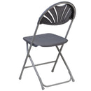 2 Pack SINGLEWAVE Series 650 lb. Capacity Charcoal Plastic Fan Back Folding Chair