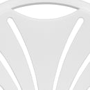 2 Pack SINGLEWAVE Series 650 lb. Capacity White Plastic Fan Back Folding Chair