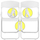 2 Pack SINGLEWAVE Series 500 lb. Capacity Heavy Duty White Plastic Folding Chair with Built-in Ganging Brackets