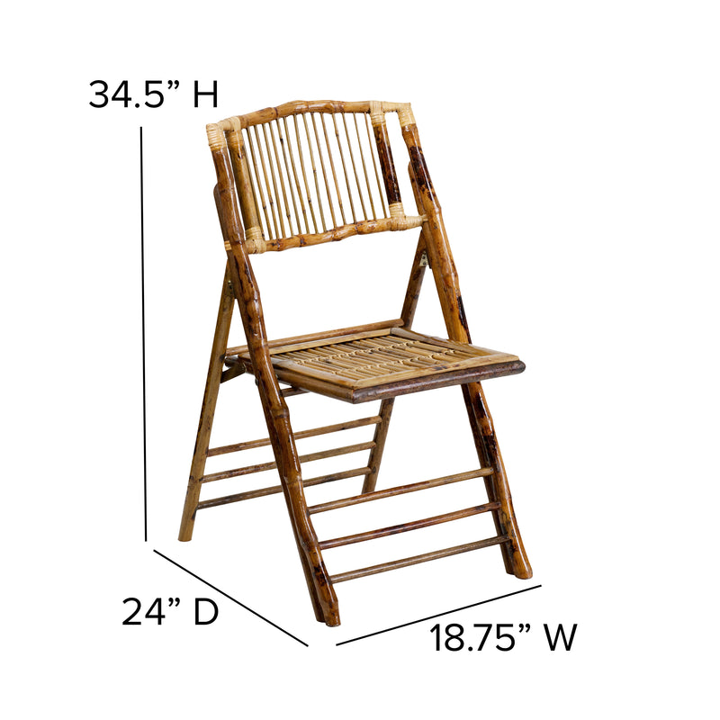 Bamboo Folding Chairs | Set of 2 Bamboo Wood Folding Chairs