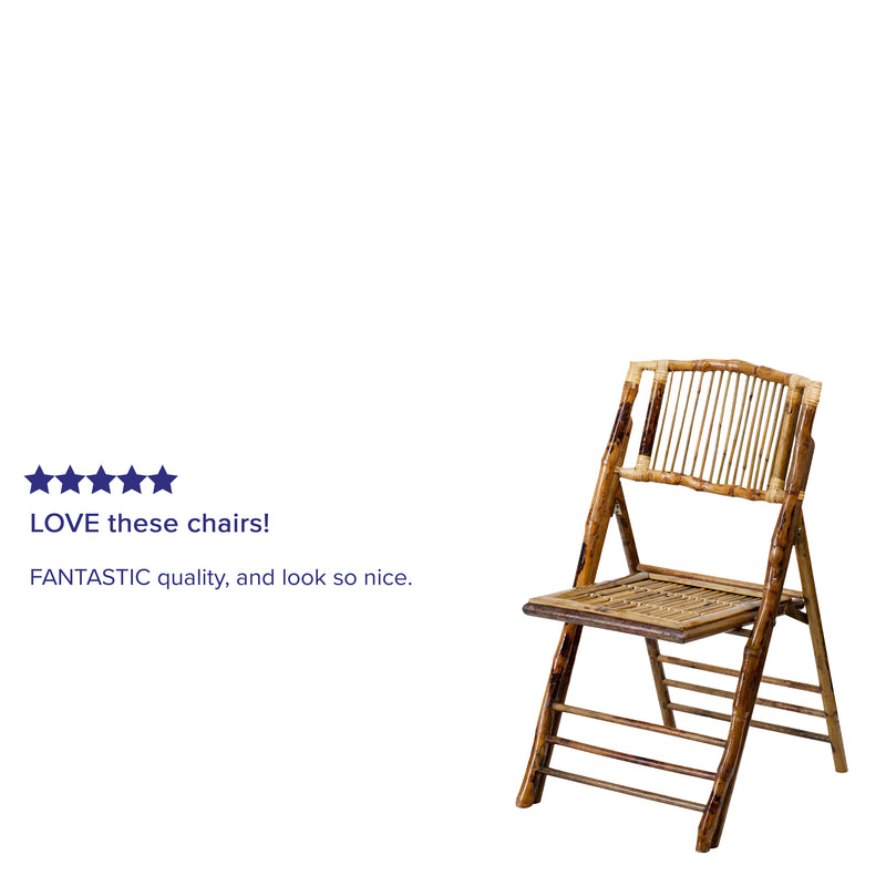 Bamboo Folding Chairs | Set of 2 Bamboo Wood Folding Chairs