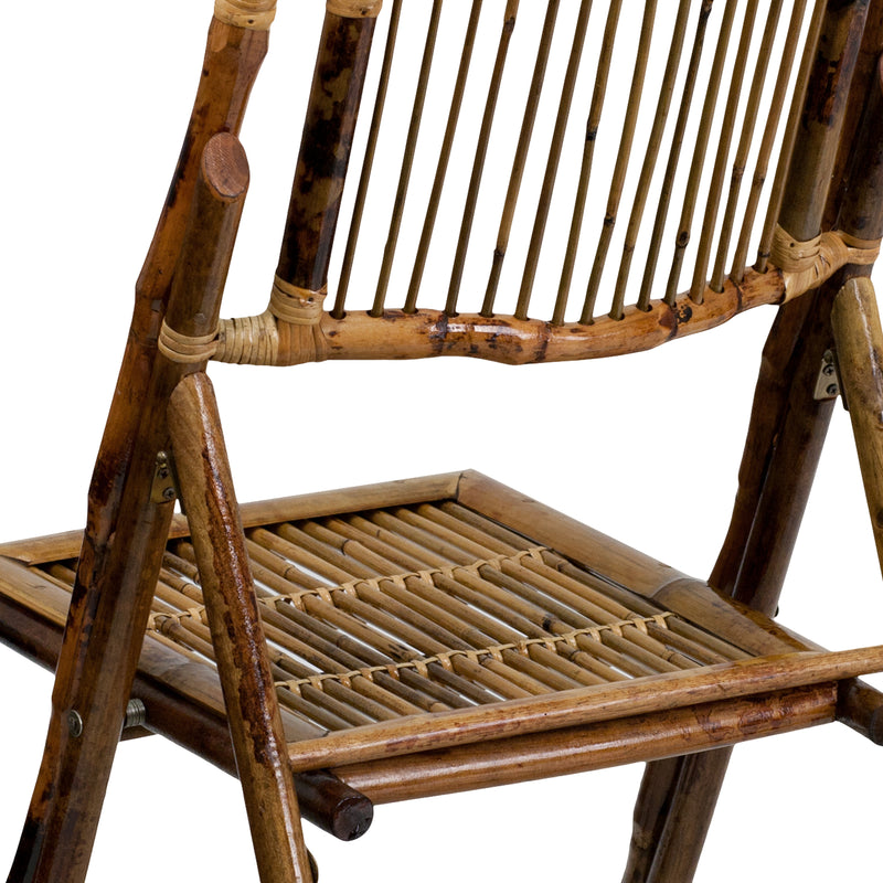 Bamboo Folding Chairs | Set of 2 Bamboo Wood Folding Chairs