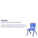 2 Pack Blue Plastic Stackable School Chair with 12" Seat Height