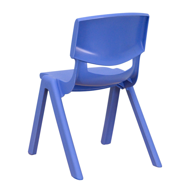 2 Pack Blue Plastic Stackable School Chair with 12" Seat Height