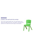 2 Pack Green Plastic Stackable School Chair with 12" Seat Height