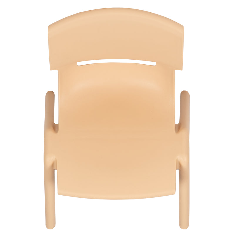 2 Pack Natural Plastic Stackable School Chair with 12" Seat Height