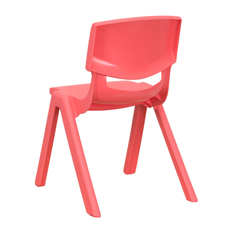 2 Pack Red Plastic Stackable School Chair with 12" Seat Height