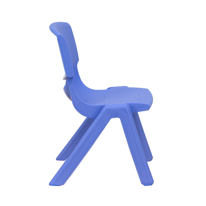 2 Pack Blue Plastic Stackable School Chair with 10.5'' Seat Height