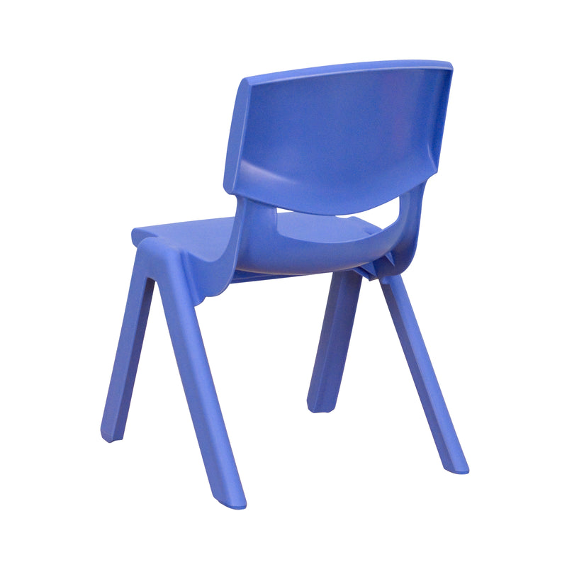 2 Pack Blue Plastic Stackable School Chair with 10.5'' Seat Height