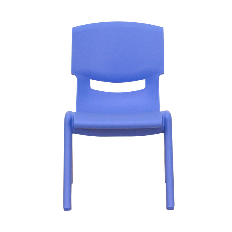 2 Pack Blue Plastic Stackable School Chair with 10.5'' Seat Height