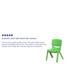 2 Pack Green Plastic Stackable School Chair with 10.5'' Seat Height