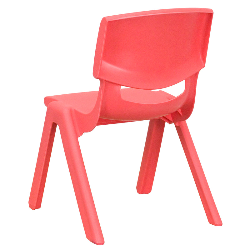 2 Pack Red Plastic Stackable School Chair with 10.5'' Seat Height