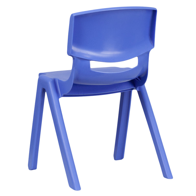 2 Pack Blue Plastic Stackable School Chair with 13.25" Seat Height