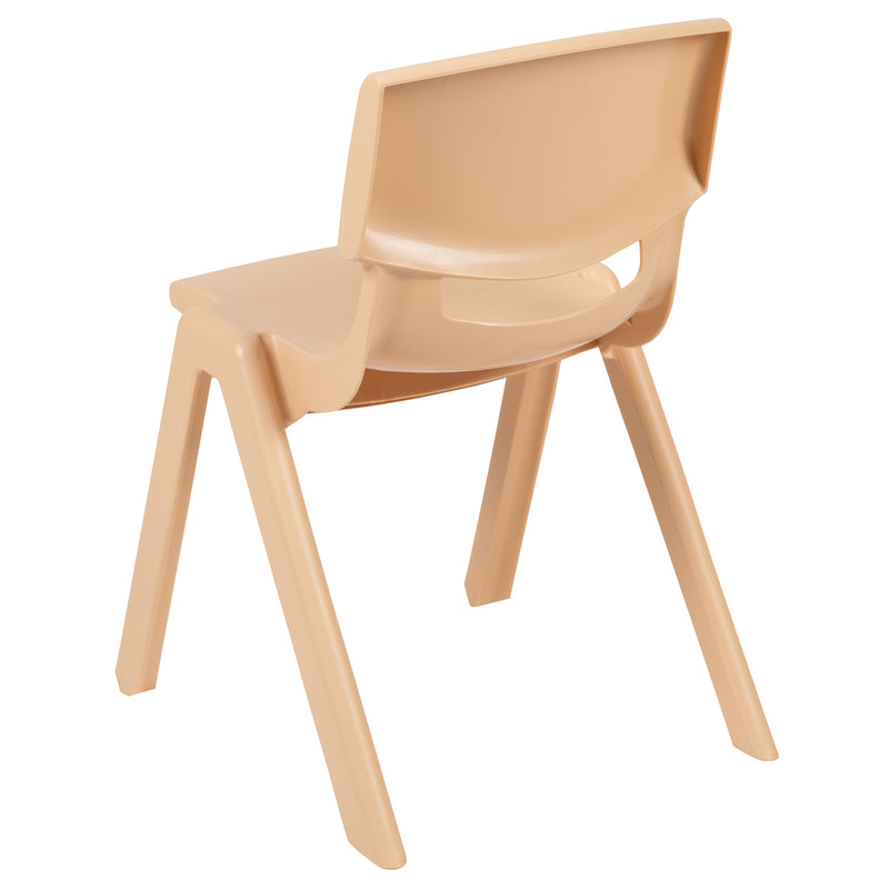 2 Pack Natural Plastic Stackable School Chair with 13.25" Seat Height