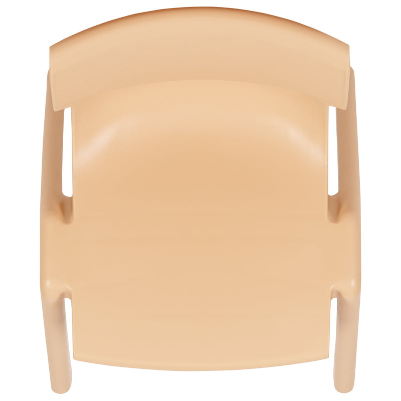 2 Pack Natural Plastic Stackable School Chair with 13.25" Seat Height