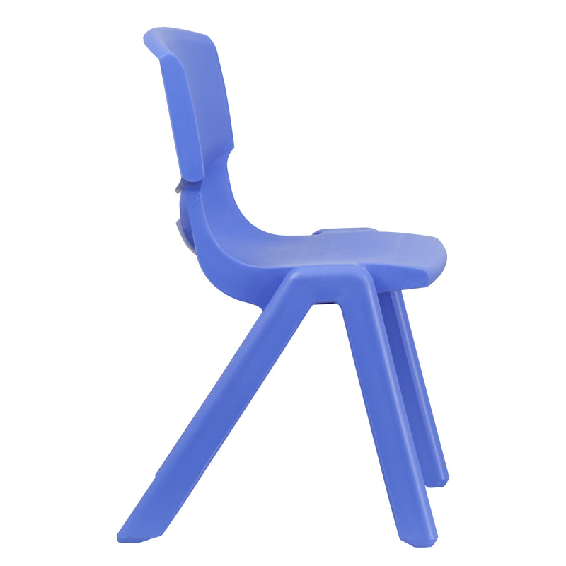 2 Pack Blue Plastic Stackable School Chair with 15.5" Seat Height