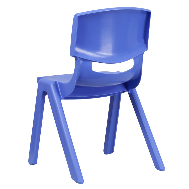 2 Pack Blue Plastic Stackable School Chair with 15.5" Seat Height