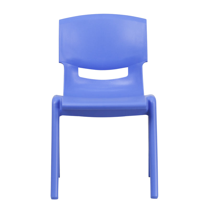 2 Pack Blue Plastic Stackable School Chair with 15.5" Seat Height