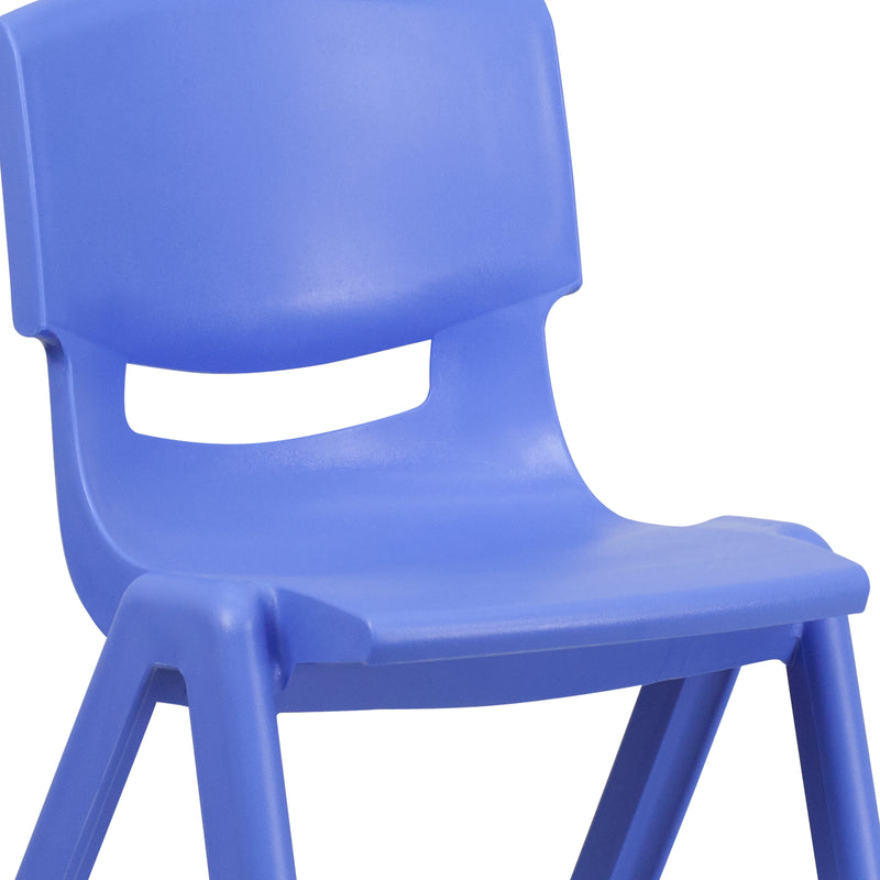 2 Pack Blue Plastic Stackable School Chair with 15.5" Seat Height