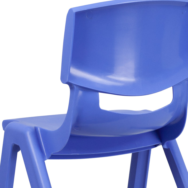 2 Pack Blue Plastic Stackable School Chair with 15.5" Seat Height