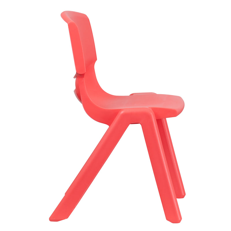 2 Pack Red Plastic Stackable School Chair with 15.5" Seat Height