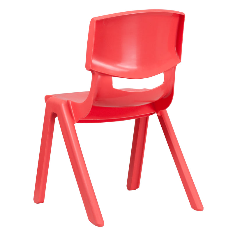 2 Pack Red Plastic Stackable School Chair with 15.5" Seat Height