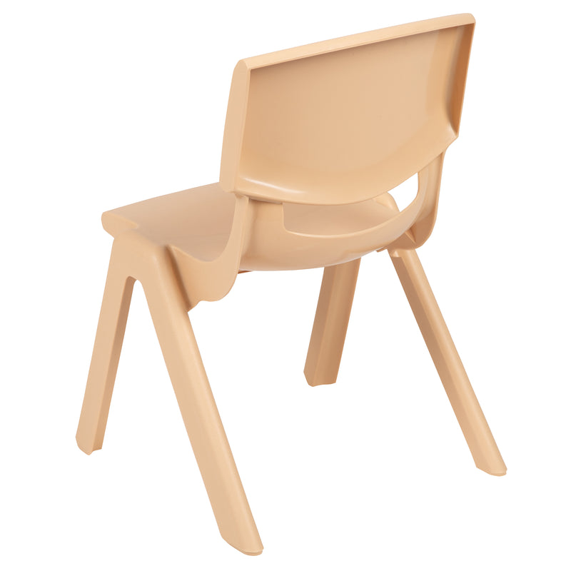 4 Pack Natural Plastic Stackable School Chair with 12'' Seat Height