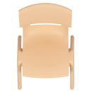 4 Pack Natural Plastic Stackable School Chair with 12'' Seat Height