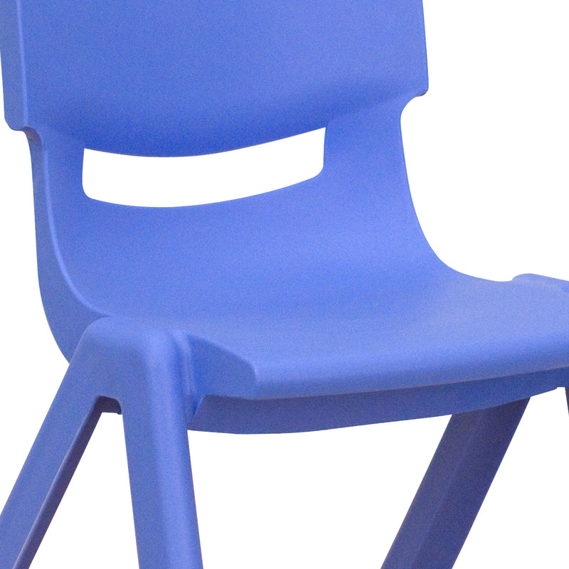 4 Pack Blue Plastic Stackable School Chair with 10.5'' Seat Height