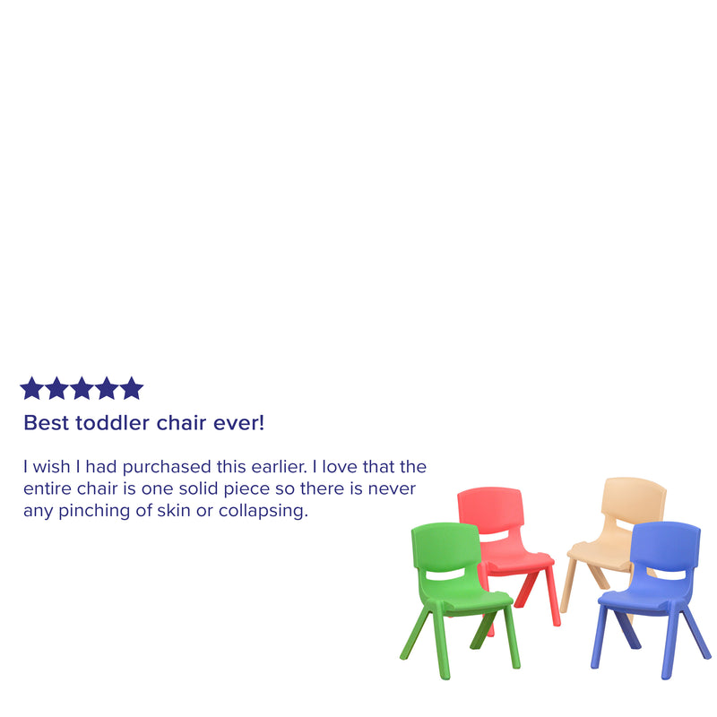 4 Pack Plastic Stackable School Chairs with 10.5" Seat Height, Assorted Colors