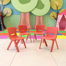 4 Pack Red Plastic Stackable School Chair with 10.5'' Seat Height