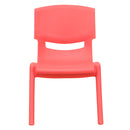 4 Pack Red Plastic Stackable School Chair with 10.5'' Seat Height