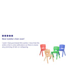 4 Pack Plastic Stackable School Chairs with 13.25" Seat Height, Assorted Colors
