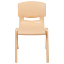 4 Pack Natural Plastic Stackable School Chair with 13.25" Seat Height