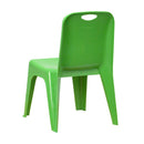 4 Pack Green Plastic Stackable School Chair with Carrying Handle and 11'' Seat Height