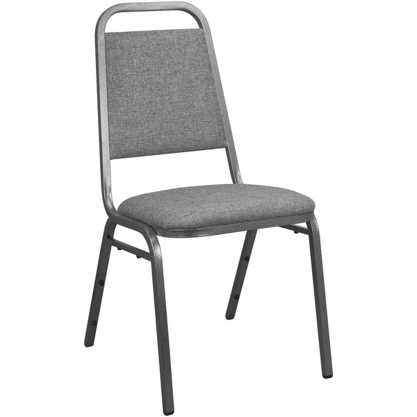 Advantage Charcoal Gray Fabric-Padded Banquet Stackable Chairs