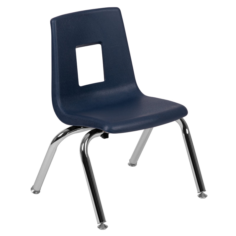 Advantage Navy Student Stack School Chair - 12-inch