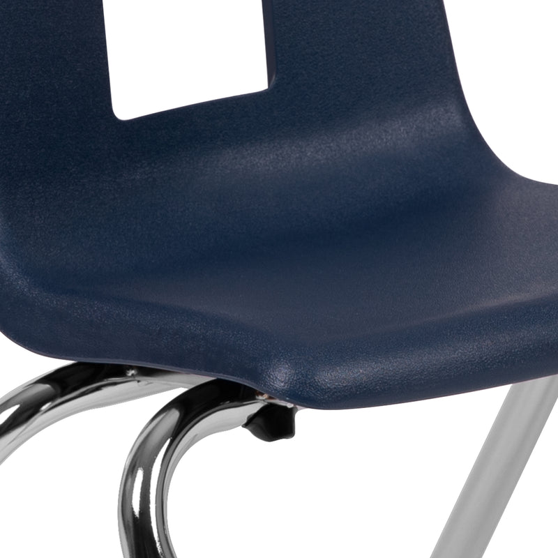 Advantage Navy Student Stack School Chair - 12-inch