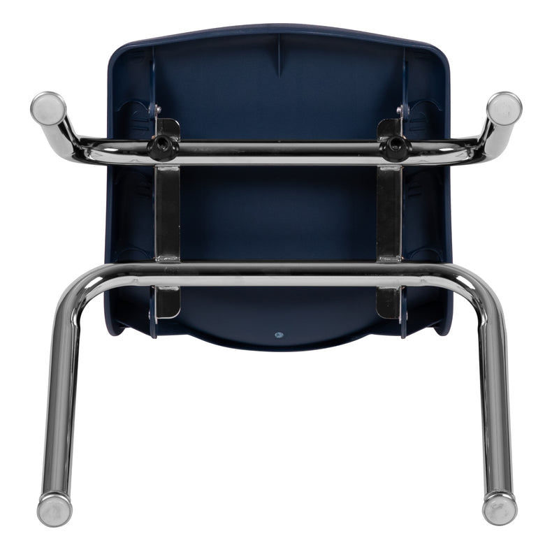 Advantage Navy Student Stack School Chair - 12-inch